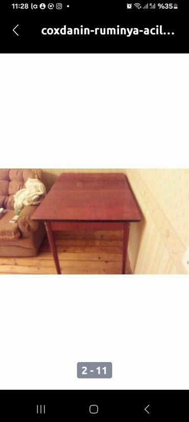 Masalar: Qonaq masası, İşlənmiş, Açılan, Taxta, Dördbucaq masa — 3