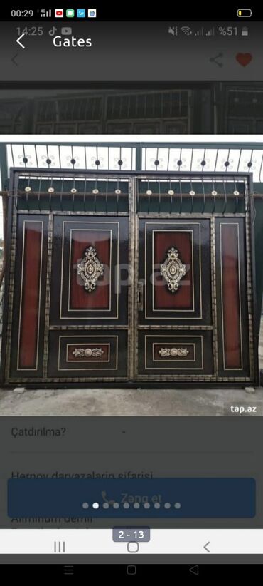 Darvaza təmiri: Hernov darvazalarin sifarisi Eni 3 m hunduru 2.60 Hamsina aiddi qiymet — 4