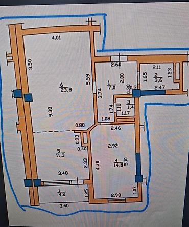 69: 2 комнаты, 62 м², Асанбай мкр Элитка, 6 этаж, Евроремонт — 7