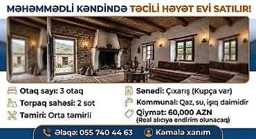 ramana kiraye evler 2026: 3 otaqlı, 200 kv. m, Kredit yoxdur, Orta təmir — 2