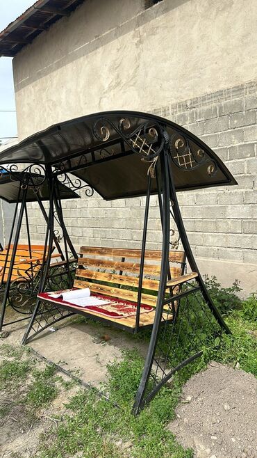 Садовые качели: Садовые качели Металл, Со спинкой, С крышей — 10