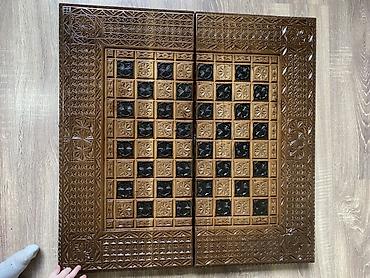 парус: Резная деревянная складная доска для игр (шашки/шахматы/нарды). - — 3