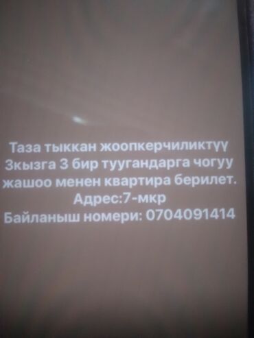 долгосрочная аренда квартира бишкек кызыл аскер: 2 бөлмө, Менчик ээси, Чогуу жашоо менен, Жарым -жартылай эмереги бар