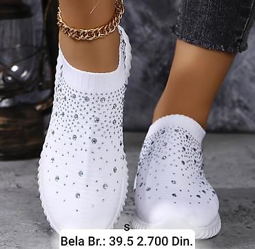 sergio tacchini motion m: Mrežaste ženske patike – slip-on model - Boje: bela i crna - Ukras — 4