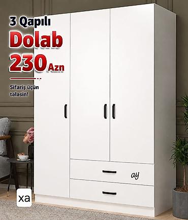 nol yeddi şekilleri: 3 qapılı dolab – 230 AZN Ağ rəngli, minimalist dizayn. Qarşısında 3 — 1