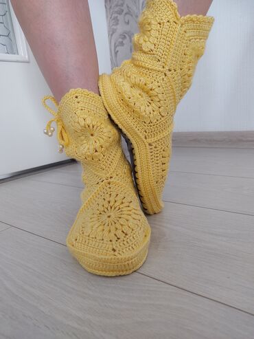 Домашние тапочки: Домашние тапочки, 37.5, Новый, цвет - Желтый, Самовывоз — 3