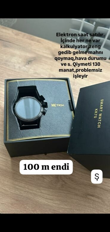 Smart saatlar: İşlənmiş, Smart saat, rəng - Qara