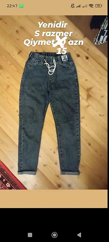 Qadın şalvarı – S razmer. - Material: denim (tünd boz/washed). - lalafo.az -da Qadın şalvarı – S razmer. - Material: denim (tünd boz/washed). -