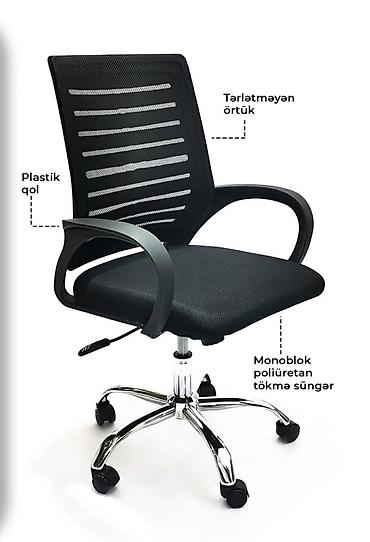 Ofis mebeli: Yeni, Təkərli, Qolları tənzimlənmir, Parça — 3