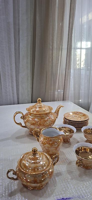 Qab-qacaq və mətbəx ləvazimatları: Çay dəsti, rəng - Qızılı, 6 nəfərlik, Polşa — 3