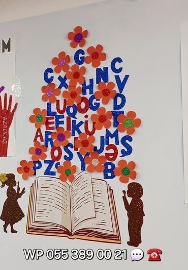 Şəkillər, tablolar: Şəkilləri çevirin zəhmət olmasa. Sinif otağı, bağça dekorları. XARI — 18