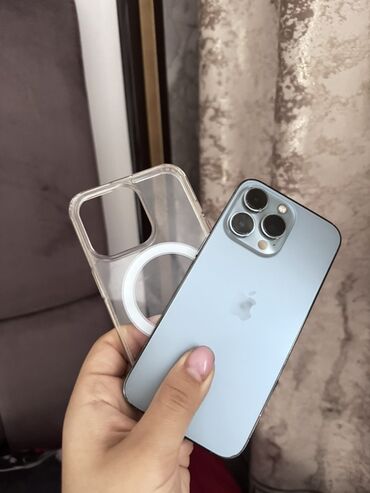аккумулятор для айфона: IPhone 13 Pro, Колдонулган, 128 ГБ, Sierra Blue, Каптама, 77 %