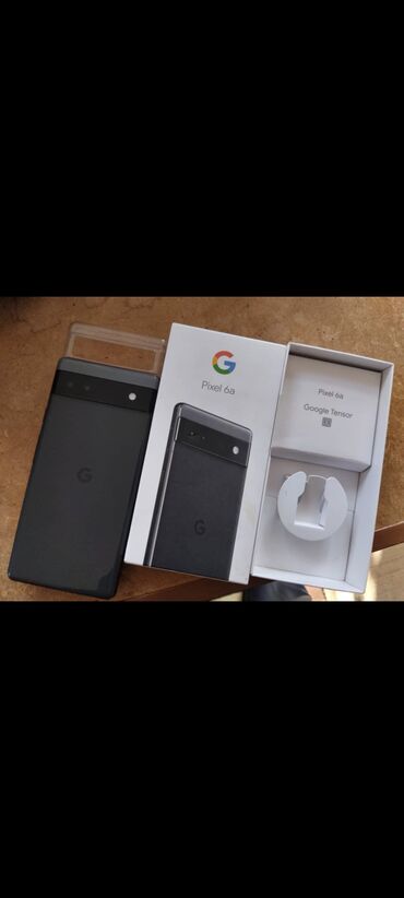 бу телефон талас: Google Pixel 6A, Колдонулган, 128 ГБ, түсү - Кара, 1 SIM, eSIM
