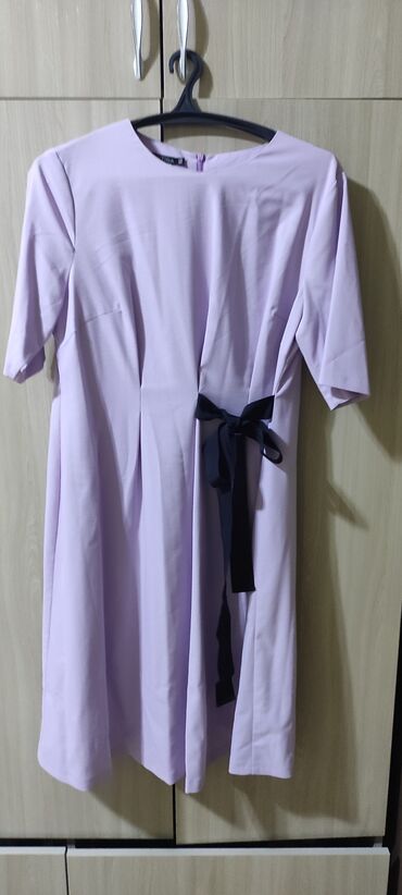 длинное прямое платье: Повседневное платье, Осень-весна, Длинная модель, Вискоза, Прямое, XL (EU 42)