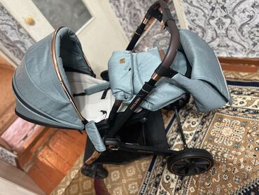 купить коляску stokke: Коляска, цвет - Голубой, Б/у