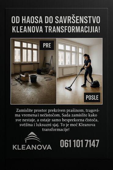 Biznis usluge: ### **✨ KLEANOVA – Kada čistoća postane luksuz! ✨** 🔹 **Imate — 10