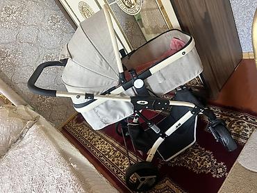 Коляски-колыбели: Uşaq arabası – beşik tipli, açılıb-bağlanan kapotlu, bej rəng — 4