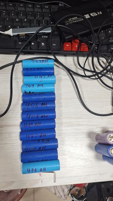 Akkumulyatorlar: Məhsul: 18650 tipli Li‑ion elementlər (fərdi ölçülmüş tutum — 1