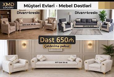 Müştəri Evləri – Mebel Dəstləri Divan + kreslo kombinasiyaları: - 3