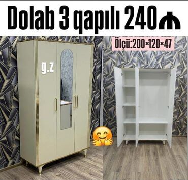 Dolablar: Dolab yeni qarderob paltar dolabı güzgülü 3 qapılı