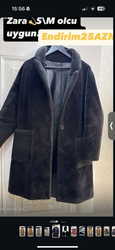 dublyonka dublonka дублёнка: Пальто, Zara, S (EU 36), цвет - Черный