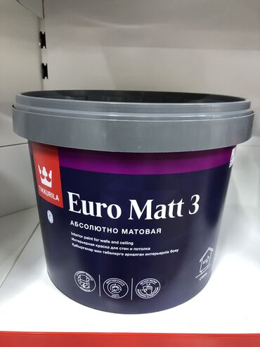 грунт краска: Tikkurila Euro matt3 База А и С 0,9л - 800с 2,7л -2650с 7,5л-6000с