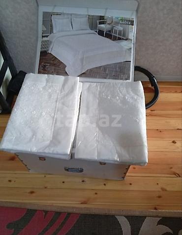 Текстиль: Kübra Home Collection yataq örtüyü dəsti - Rəng: ağ, klassik və zərif — 3
