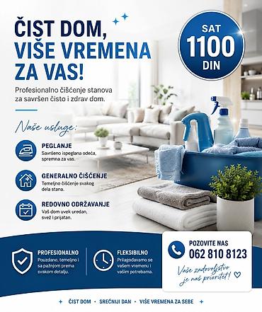 moderan web sajt: Profesionalno čišćenje stanova – savršeno čist i zdrav dom. Usluge: - — 1