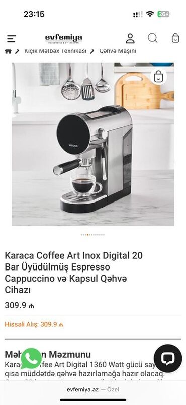 kahve makinesi: Qəhvə maşını Karaca