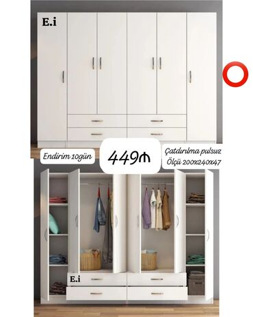 Bağ, çöl mebeli: Yeni, Açılan, 6 qapı Qarderob, paltar dolabı