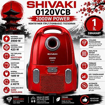 plisdesin: №: 205 Məhsulun adı: Tozsoran Shivaki 0120VCB 2000 W quru 1.7 l — 2
