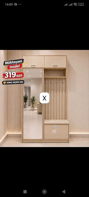 Dolablar: Dəhliz üçün çoxfunksiyalı paltar asqısı-dolab komplekti - Model — 1