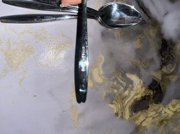 Qaşıqlar: Metal çay qaşıqları dəsti - Material: paslanmayan polad (parlaq — 5