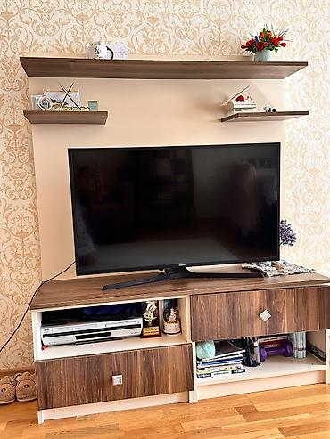 kicik tv: TV stendi və divar rəf dəsti - Tərkib: 1 ədəd geniş TV altlığı + 1 — 1