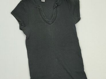 czarne t shirty damskie w serek: T-shirt, M, stan - Dobry
