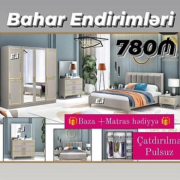 taxt baza: 2 təknəfərlik çarpayı, Termo, 2 tumba, Dolab, Türkiyə, Yeni — 2