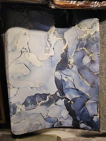 водяной коврик: Коврик 60×90 см - Дизайн: абстрактный мрамор/акварель в холодных — 1