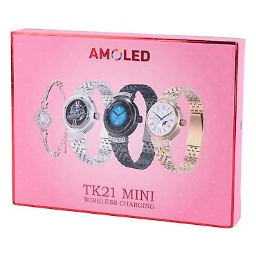 agilli saat: Kateqoriya: Smart saatlar Brend: Amoled Model: TK21 Mini silver — 1