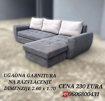 Ugaone garniture: Ugaona garnitura na razvlačenje - Dimenzije: 2.60 x 1.70 m - Siva — 1