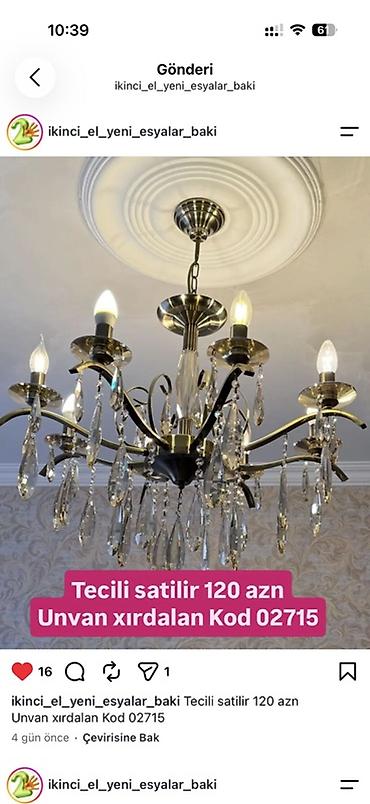 led isiqlar: Çılçıraq, 8 lampa, Xrustal — 1