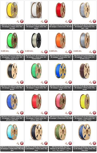 Matične ploče: PLA filament za 3D štampače – 1,75 mm, kalem 1 kg - Materijal: PLA — 2