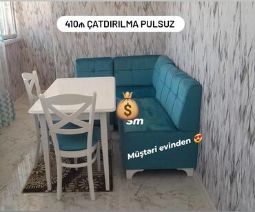 Divan və masa dəstləri: Künc divan masa oturacaq rəng seçimi var