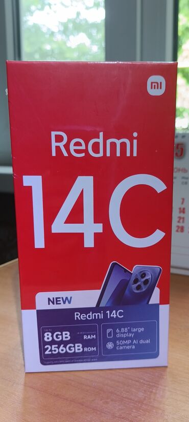 телефен: Redmi, Redmi 14C, Жаңы, 256 ГБ, түсү - Кара, 2 SIM