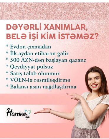 sirketlerde vakansiyalar: Evdən çıxmadan işləmək imkanı təklif olunur. Bu iş ilk aydan etibarən