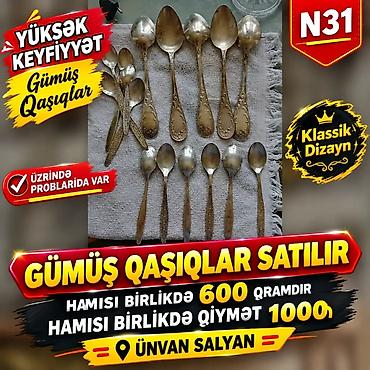 caşka dəsti: Məhsul: Gümüş qaşıqlar dəsti (klassik dizayn) – Yüksək keyfiyyətli — 1