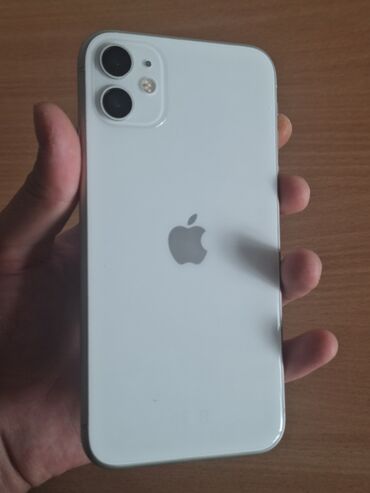 Apple iPhone: IPhone 11, Б/у, 64 ГБ, White Titanium, Чехол, Кабель, 92 %