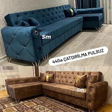mavi divan: Künc divan, müasir və zərif dizaynla hazırlanmış yumşaq mebel — 2
