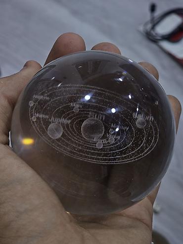 gecə işıqları: USB işıqlı kristal kürələr – Ay və Günəş sistemi modeli - Dəst: 2 — 3
