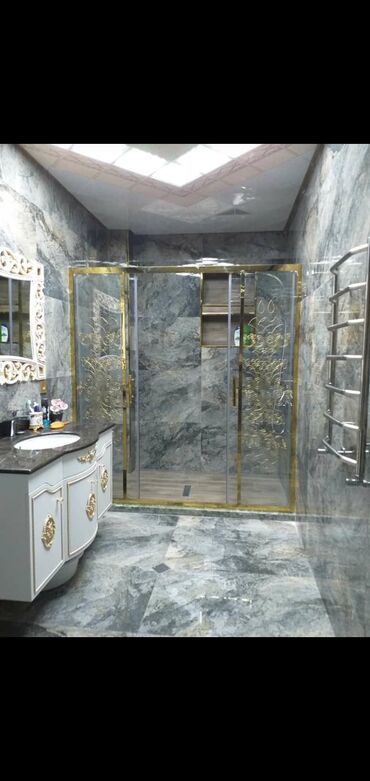 Duş kabinaları, arakəsmələr: Yeni Üstü açıq kabina, Künc üçün, Pulsuz çatdırılma — 25