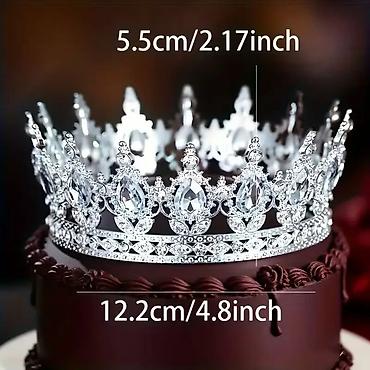 Aksesoari za kosu: Luksuzna kruna/tiara sa bogatim baroknim dizajnom - Materijal: legura — 6
